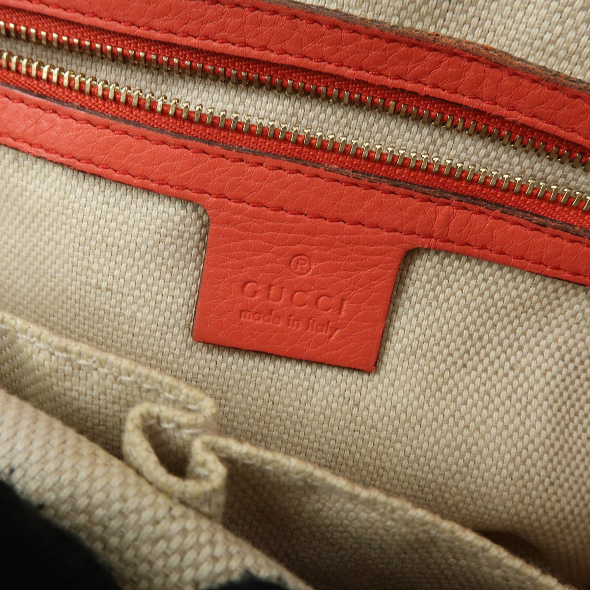 Gucci Soho Chain Zip Leather, Pink, Leather, Shoulder Bag