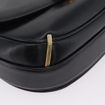 Celine Shoulder Leather, Black, Leather, Shoulder Bag