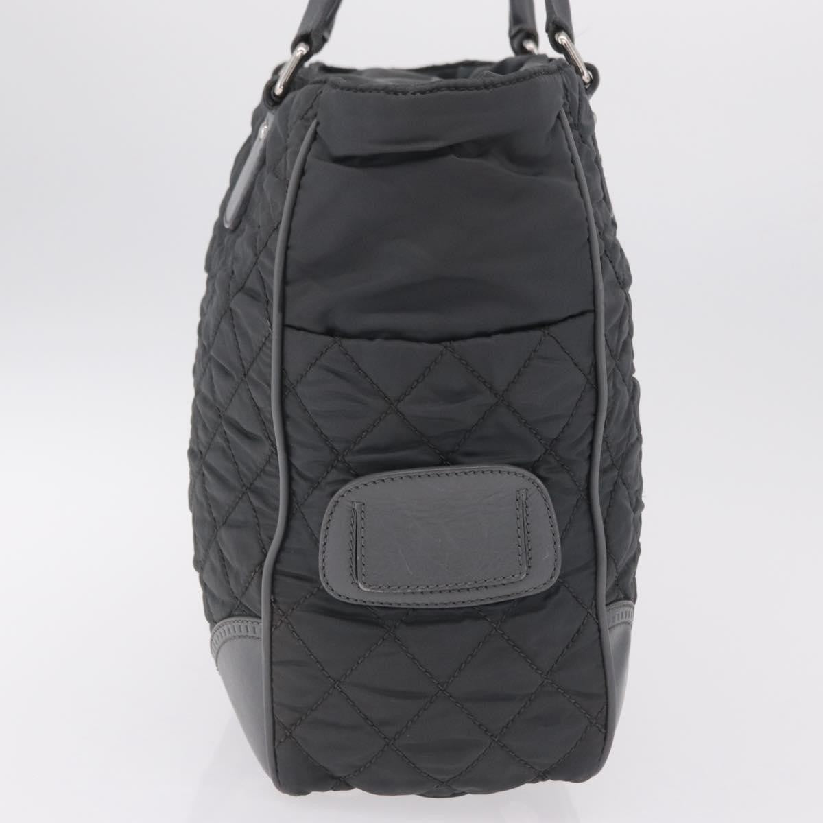 Chanel Vintage CC Quilted Nylon, Gray, Nylon, Tote Bag