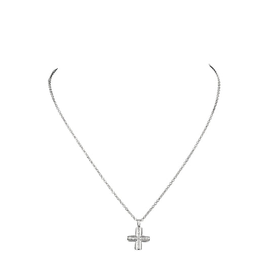 Bulgari Croce, Silver, White Gold, necklace