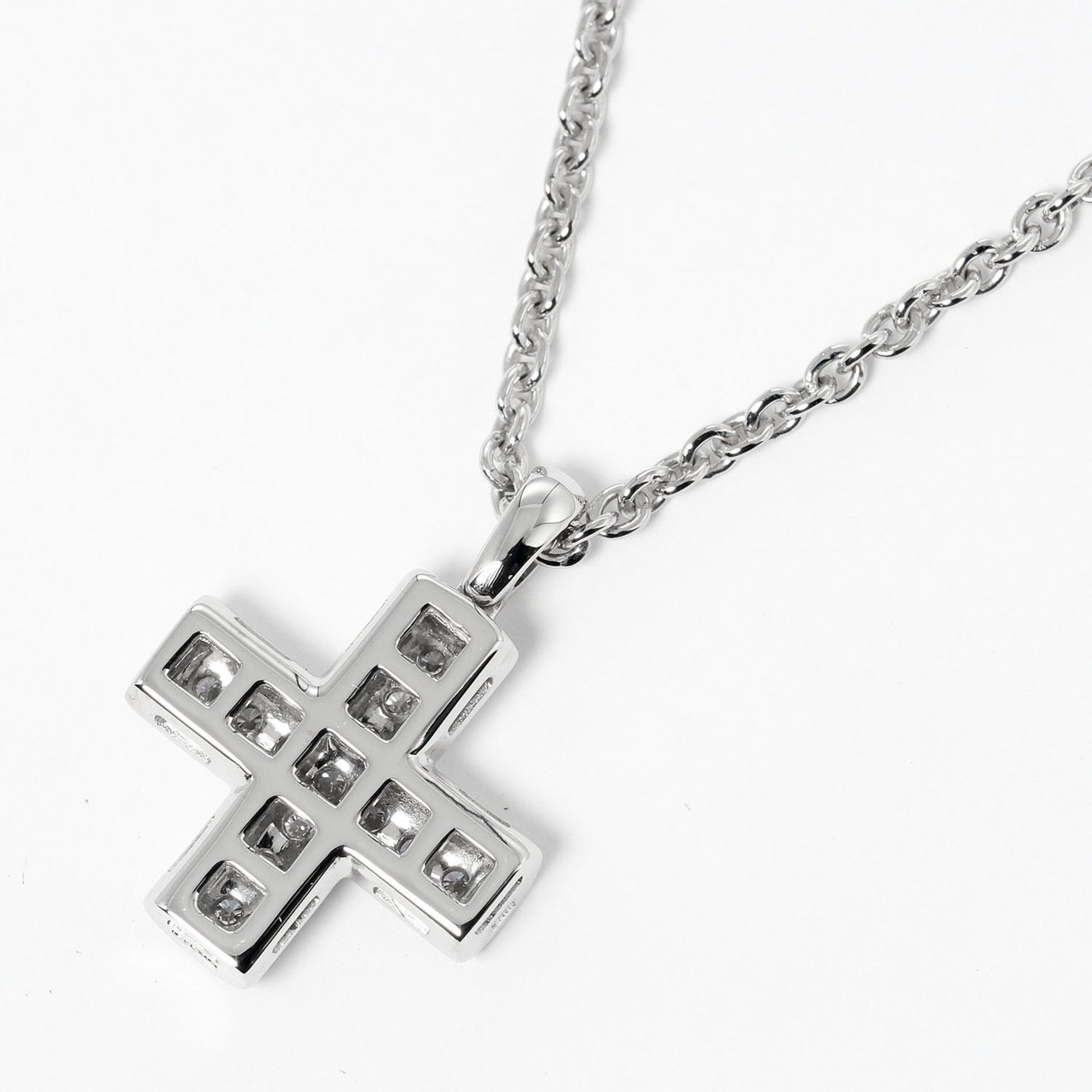 Bulgari Croce, Silver, White Gold, necklace