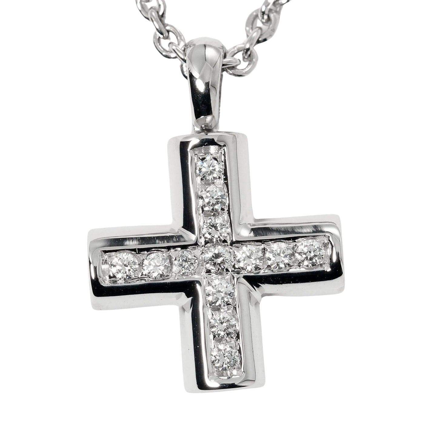 Bulgari Croce, Silver, White Gold, necklace