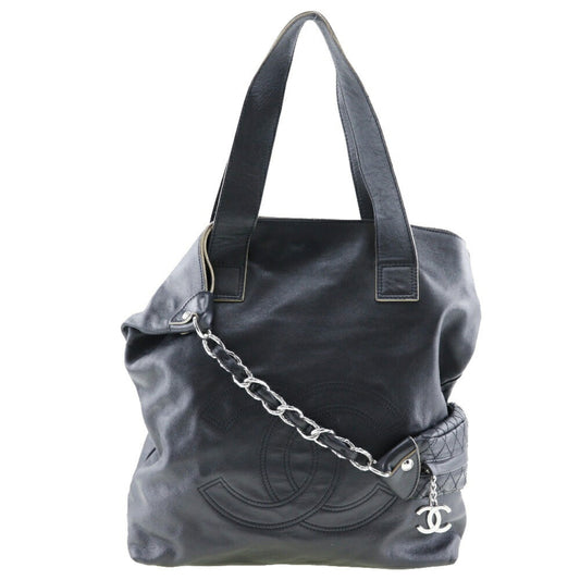 Chanel Cabas, Black, Leather, handbag