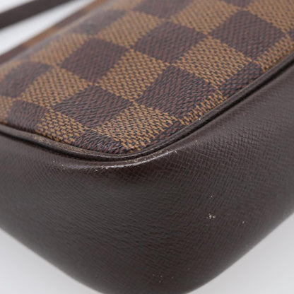 Louis Vuitton Trousse Make Up Damier, Brown, Canvas, Clutch