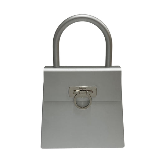 Salvatore Ferragamo Gancini, Silver, Metal, handbag