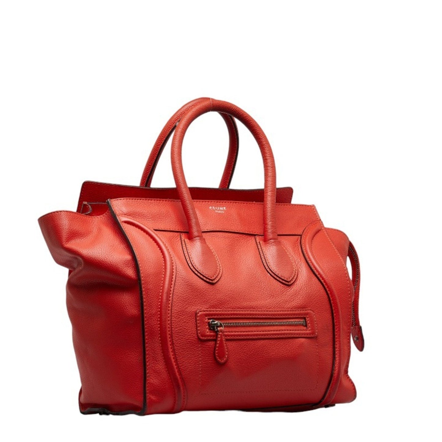 Céline Luggage, Orange, Leather, handbag