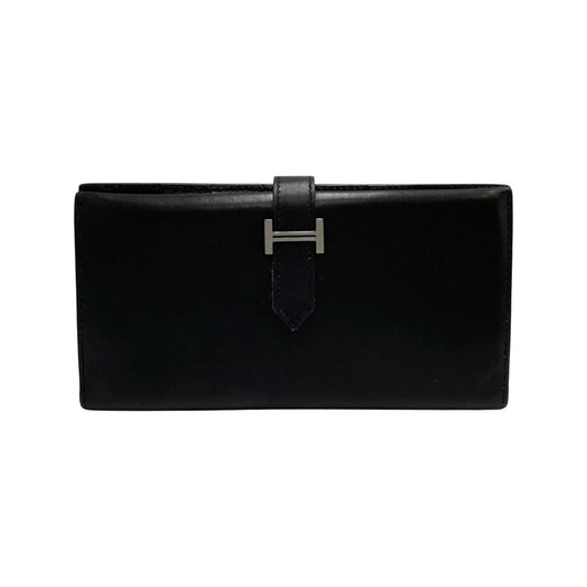 Hermès Béarn, Black, Leather, wallet