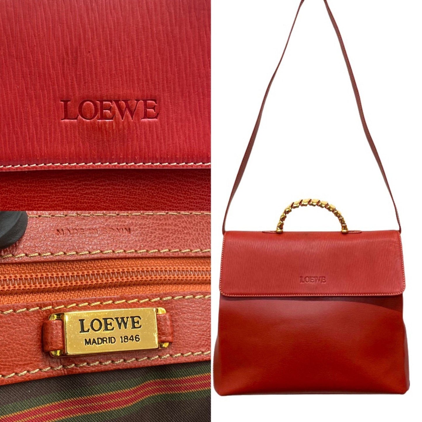 Loewe Velazquez, Red, Leather, handbag