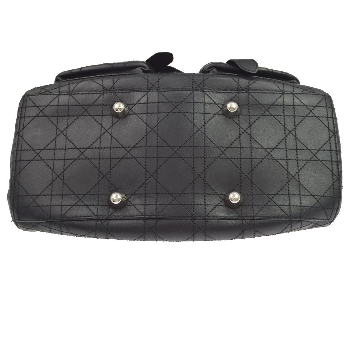 Christian Dior Cannage Leather, Black, Leather, Shoulder Bag