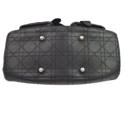Christian Dior Cannage Leather, Black, Leather, Shoulder Bag