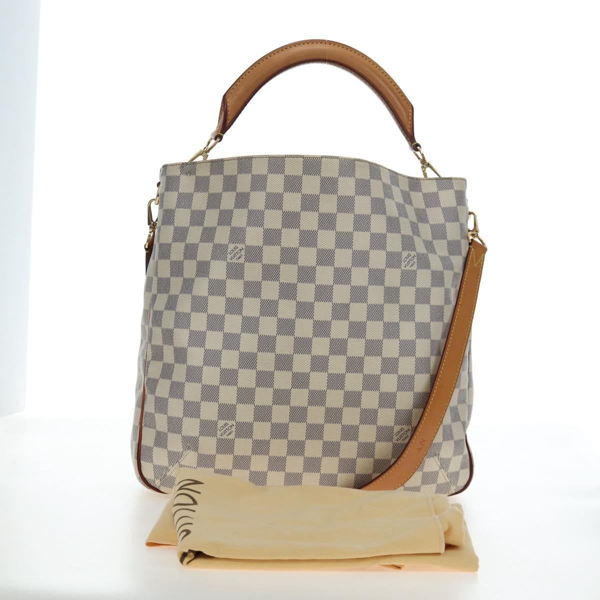 Louis Vuitton Soffi Damier Ebene, White, Canvas, Handbag
