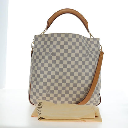 Louis Vuitton Soffi Damier Ebene, White, Canvas, Handbag