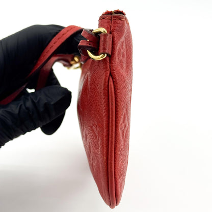 Louis Vuitton Multi Pochette Accessoires Pouch Monogram Empreinte Giant, Red, Leather, Clutch