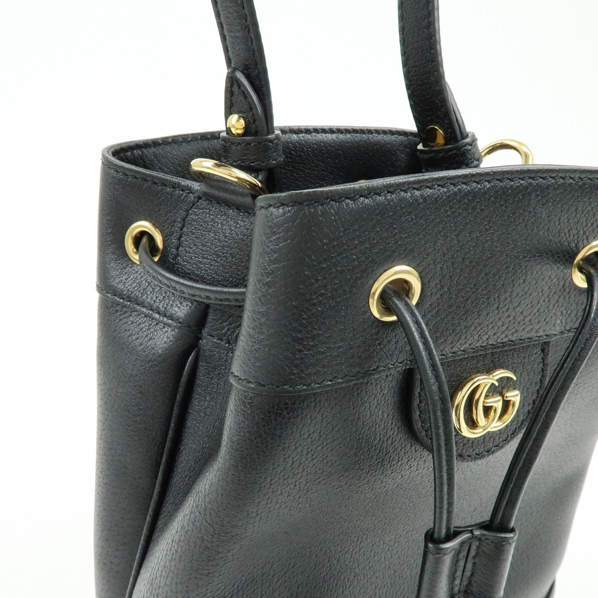 Gucci Ophidia Bucket Leather, Black, Leather, Handbag