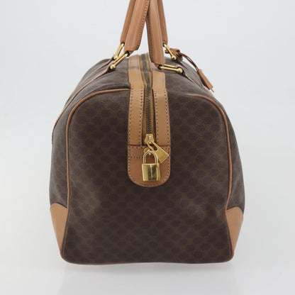Celine Vintage Macadam Boston Canvas, Brown, PVC, Handbag