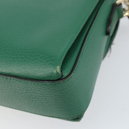 Gucci Interlocking Chain Leather, Green, Leather, Shoulder Bag
