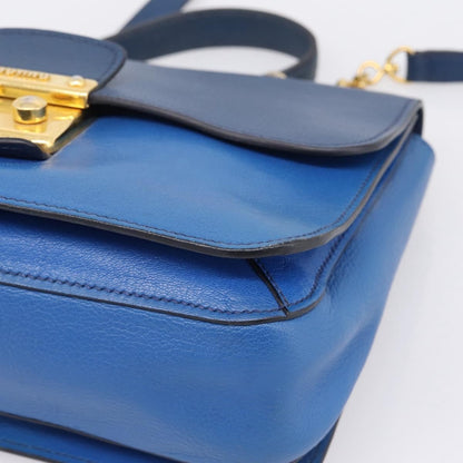 Miu Miu Madras Top Handle Leather, Navy, Leather, Handbag