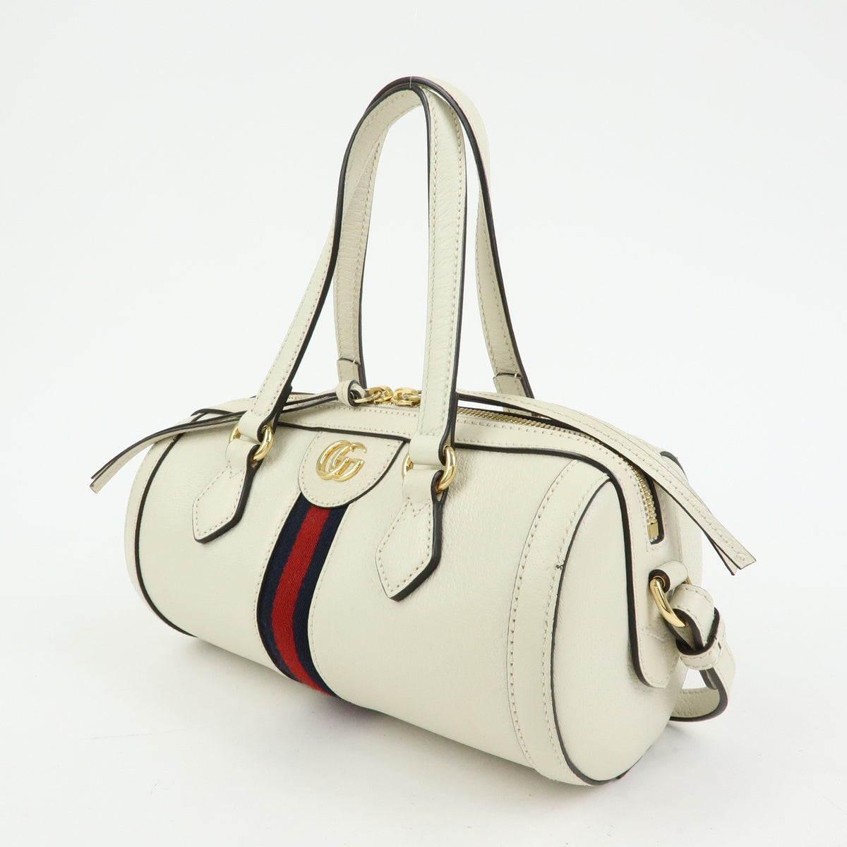 Gucci Ophidia Boston Leather, White, Leather, Handbag