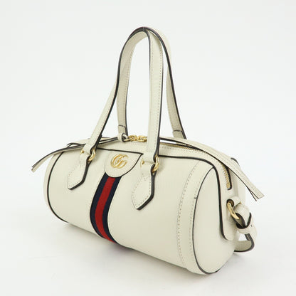 Gucci Ophidia Boston Leather, White, Leather, Handbag