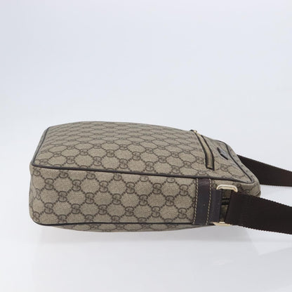 Gucci Front Zip Messenger GG Coated Canvas, Beige, Canvas, Crossbody Bag