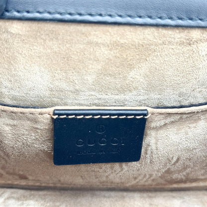 Gucci Sylvie Top Handle Leather, Black, Leather, Handbag