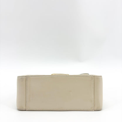 Gucci GG Marmont Top Handle Flap Matelasse Leather, White, Leather, Handbag