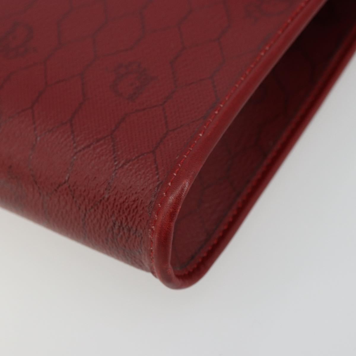 Christian Dior Vintage Honeycomb Canvas, Red, Canvas, Shoulder Bag