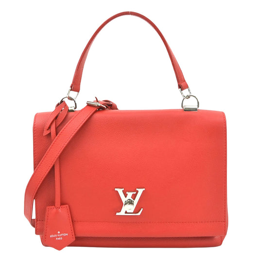 Louis Vuitton Lockme, Red, Leather, handbag