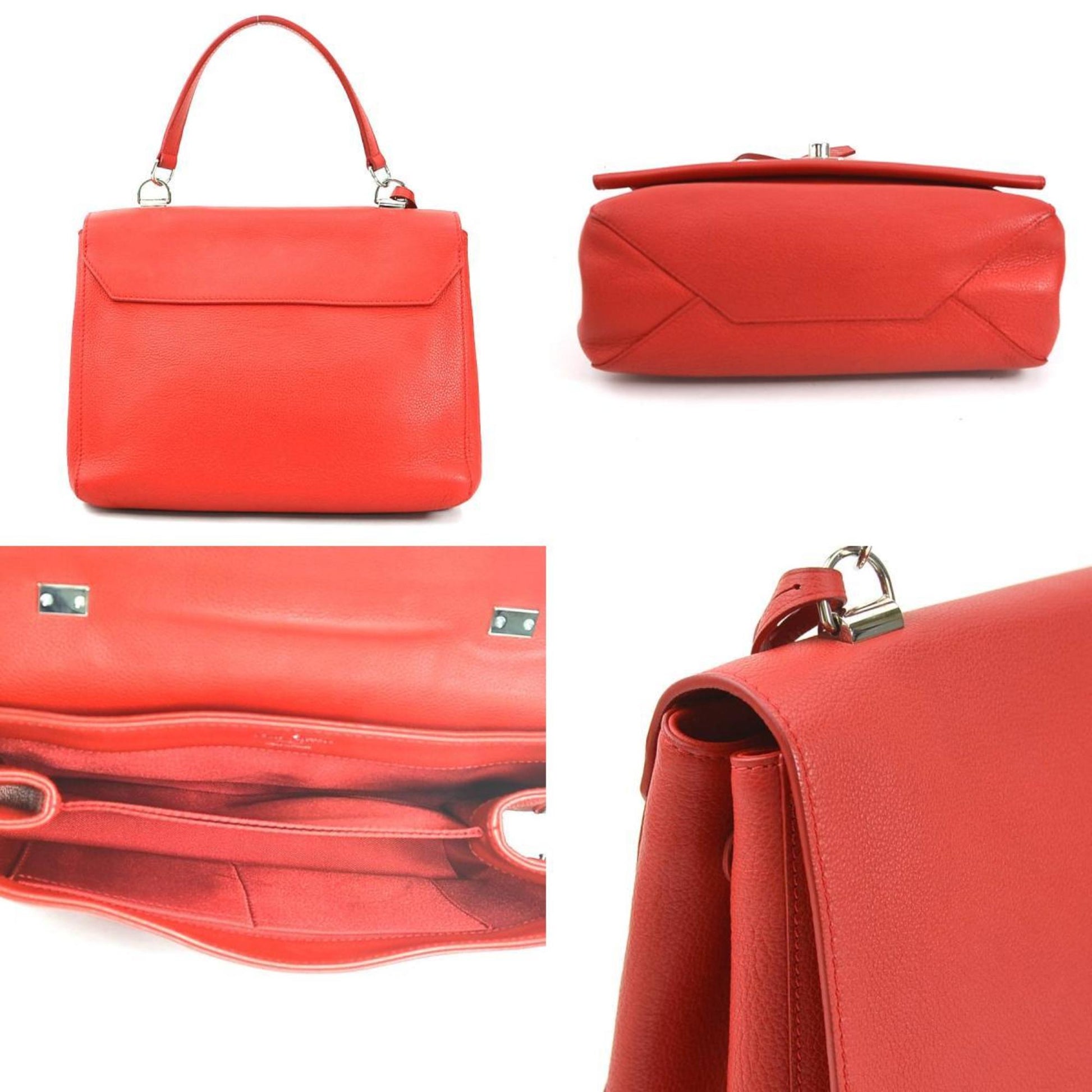 Louis Vuitton Lockme, Red, Leather, handbag