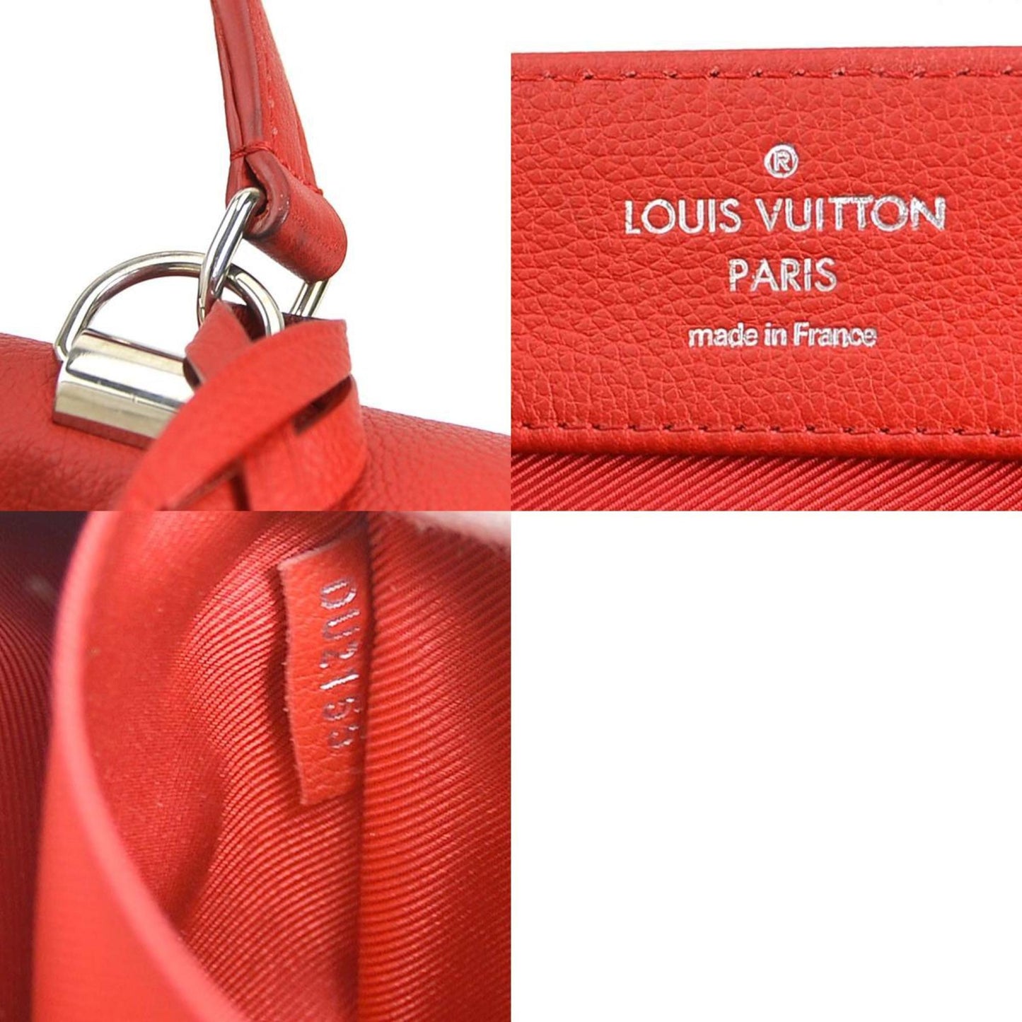 Louis Vuitton Lockme, Red, Leather, handbag