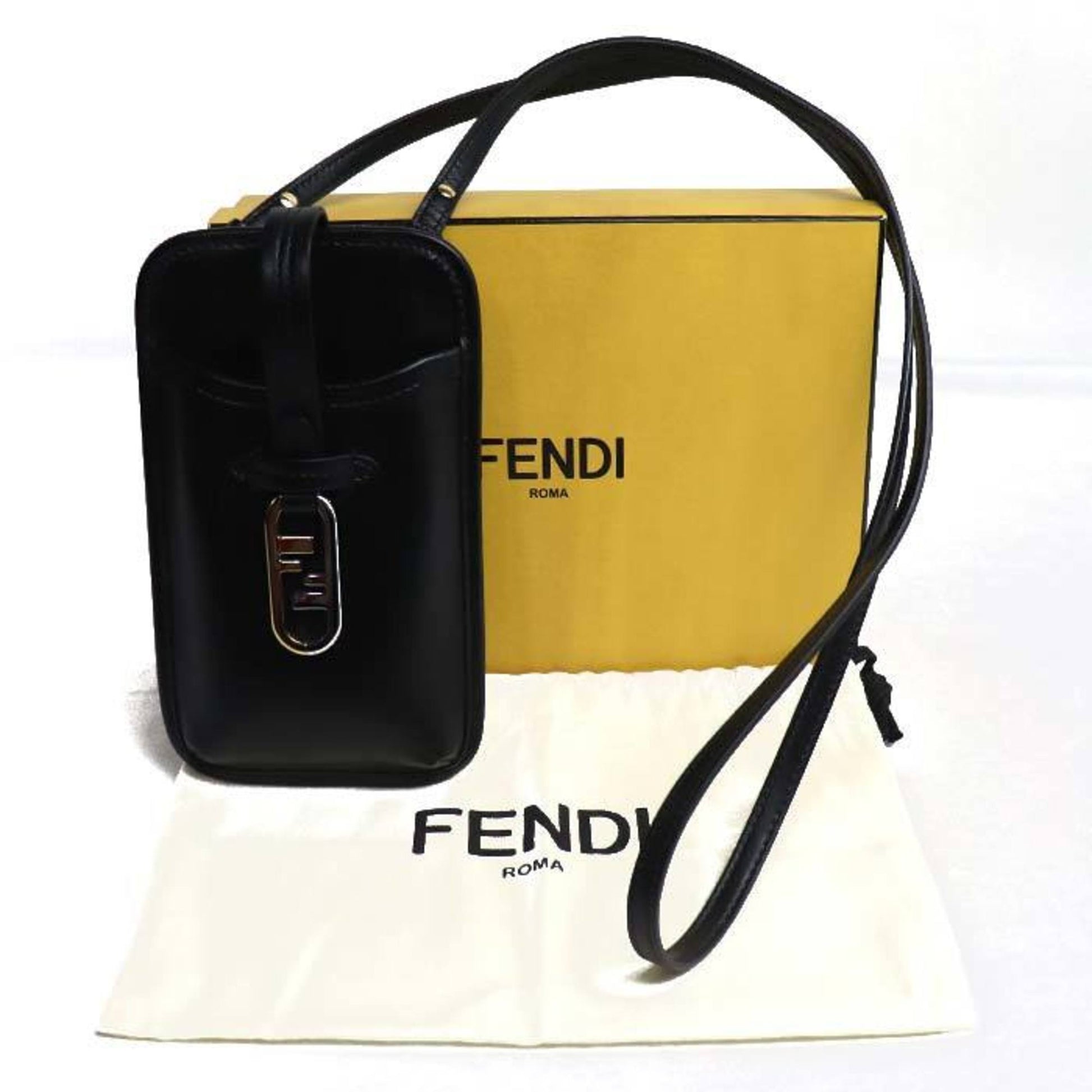 Fendi, Black, Leather, clutch