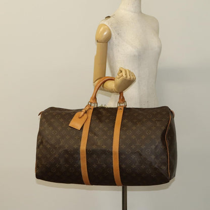 Louis Vuitton Keepall Bag Monogram Canvas, BROWN, CANVAS, Travel bag