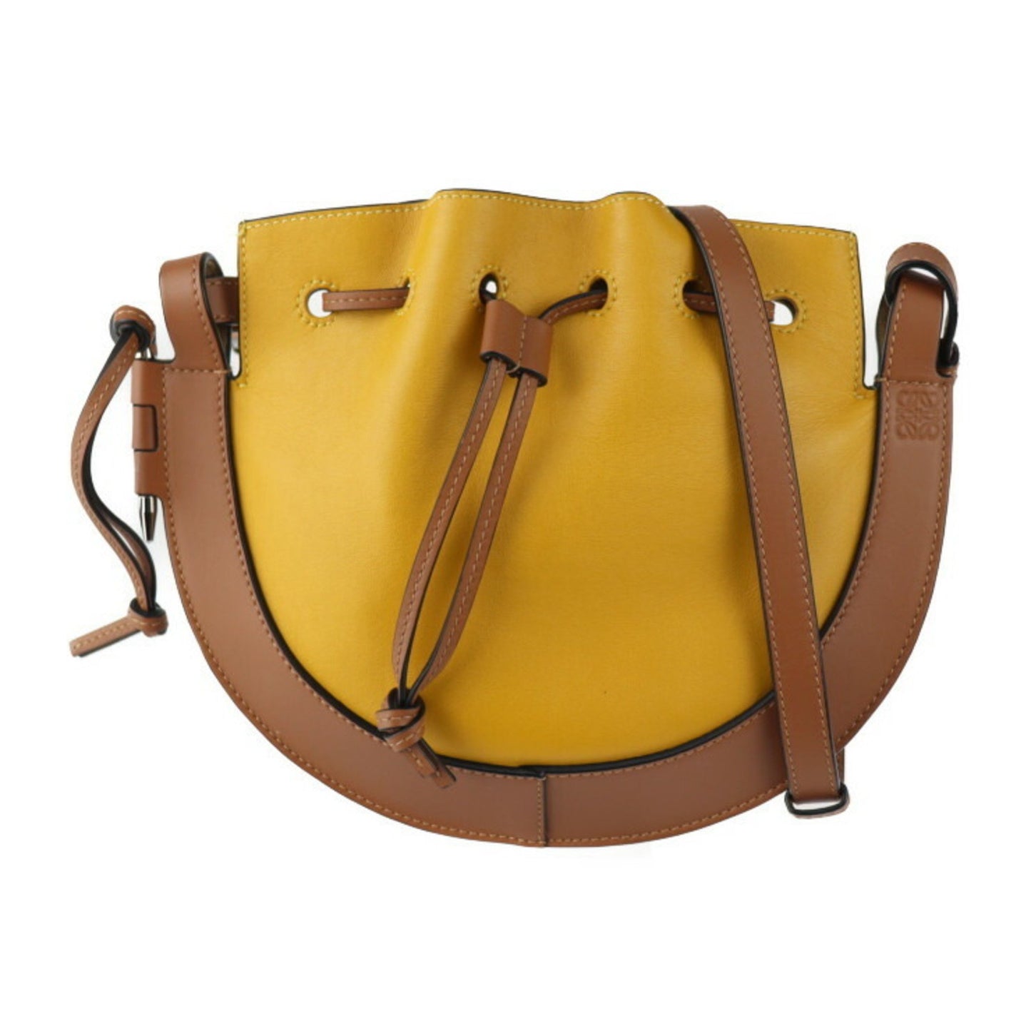 Loewe Horseshoe, Yellow, Leather, shoulder