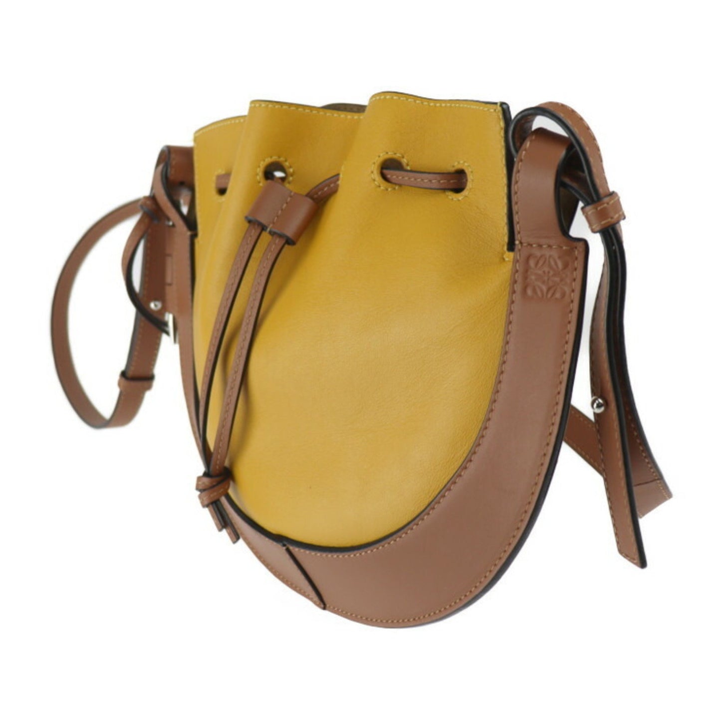 Loewe Horseshoe, Yellow, Leather, shoulder