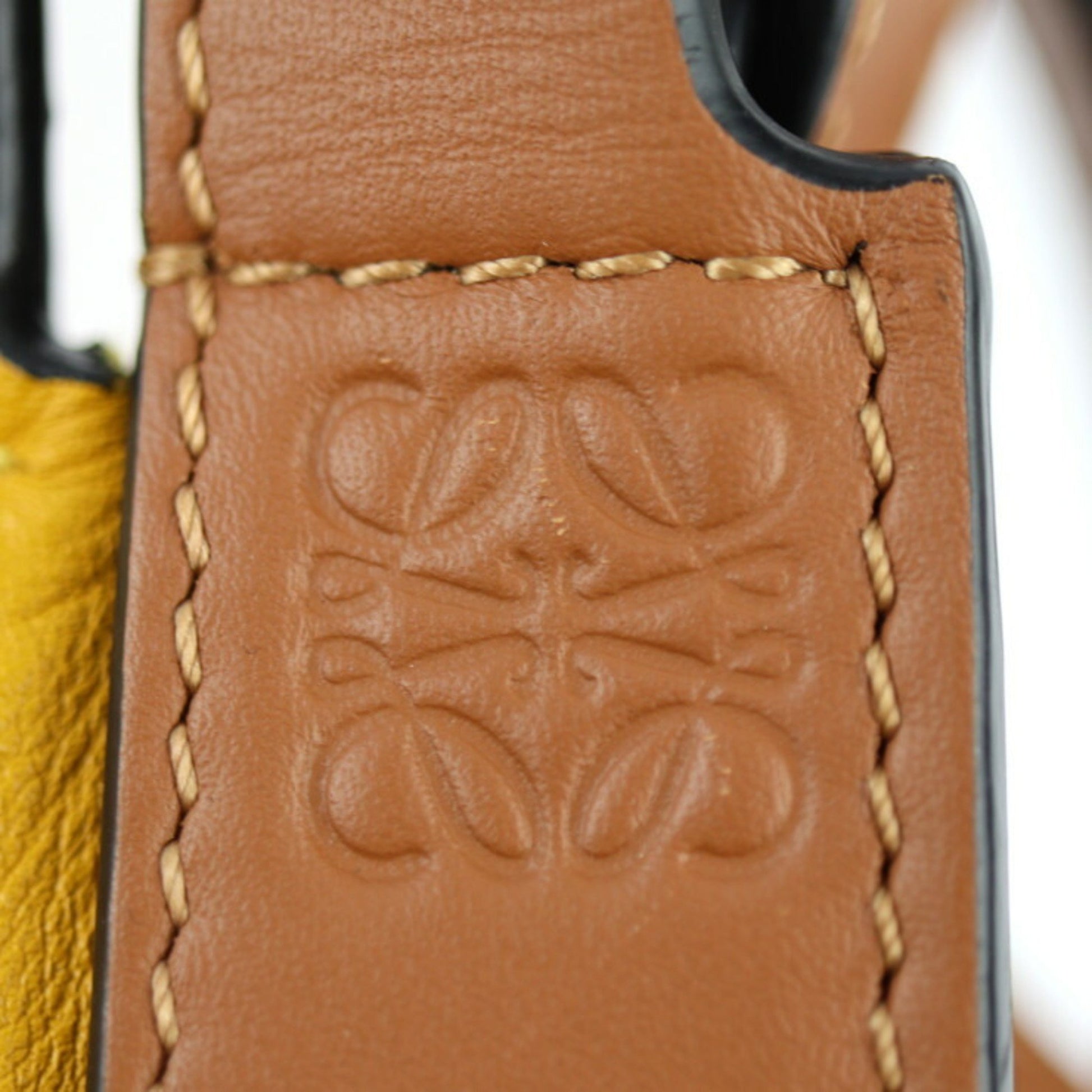 Loewe Horseshoe, Yellow, Leather, shoulder