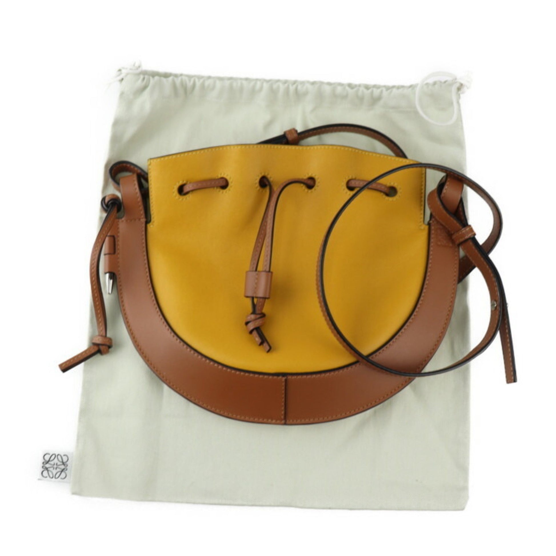 Loewe Horseshoe, Yellow, Leather, shoulder