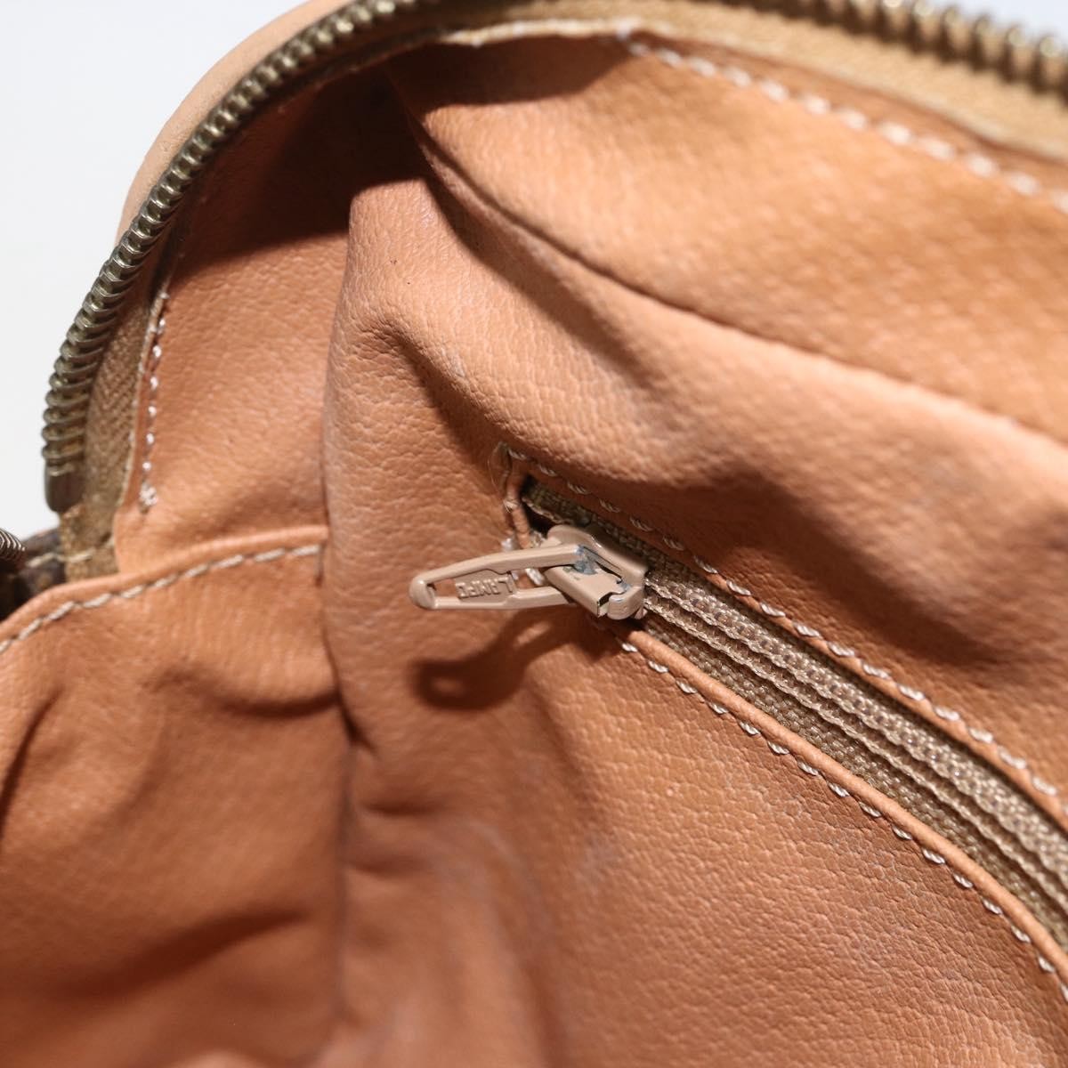 Celine Vintage Macadam Canvas and Leather, Brown, Canvas, Shoulder Bag