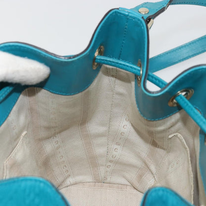 Gucci Bright Bucket Diamante Leather, Blue, Leather, Shoulder Bag