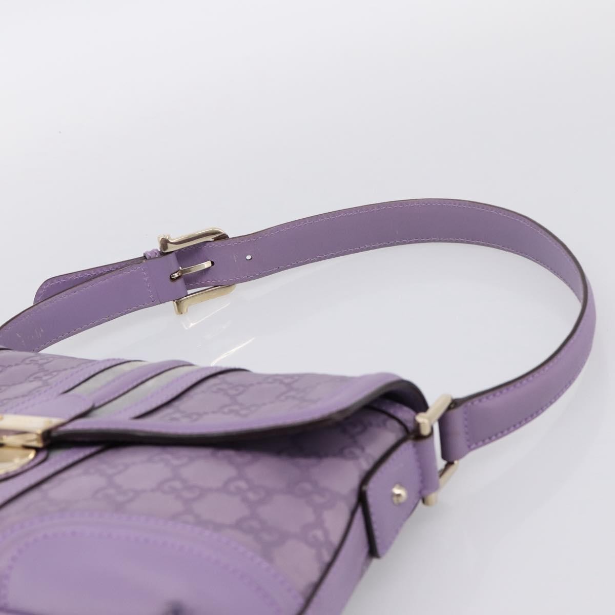Gucci Web Flap Guccissima, Purple, Leather, Shoulder Bag