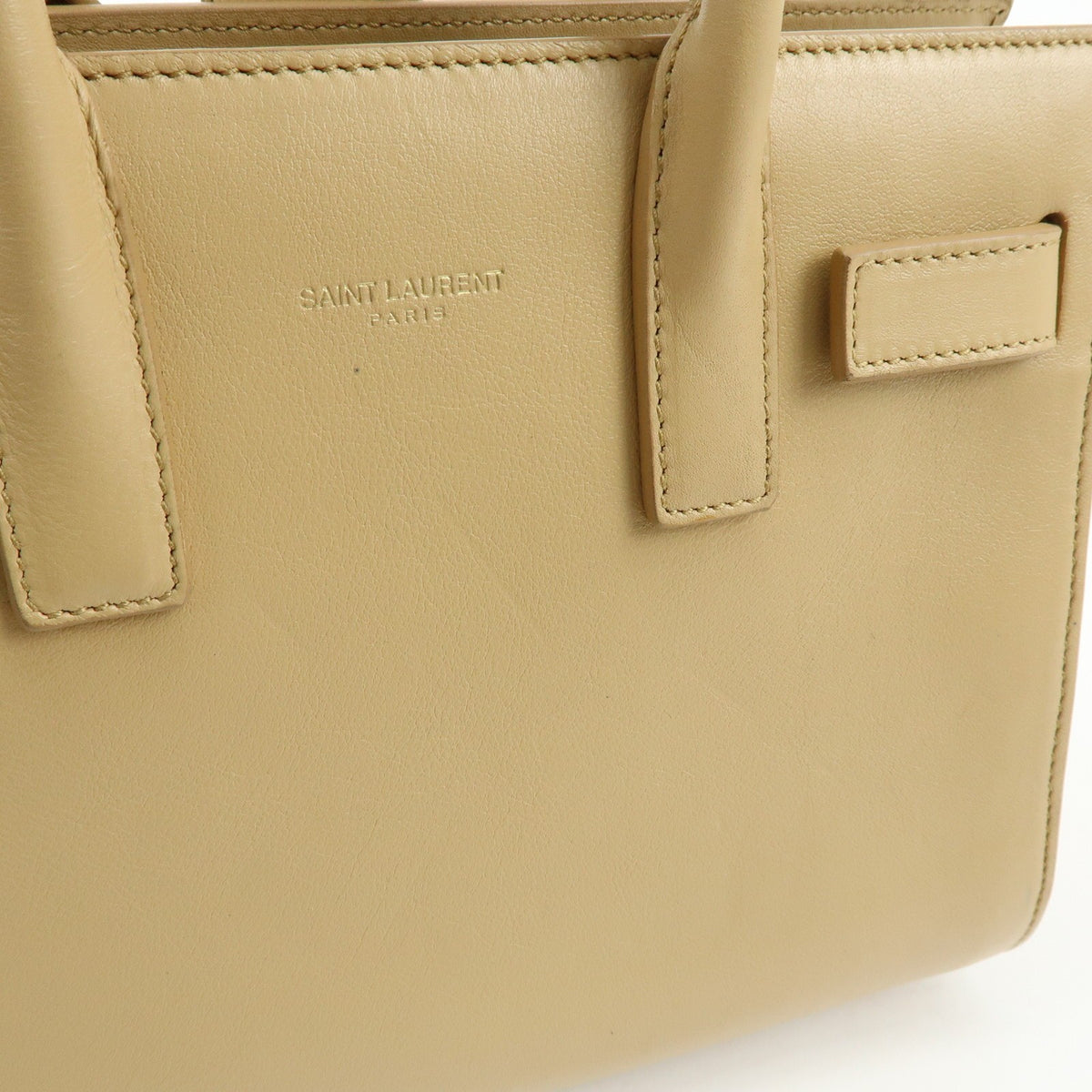 Saint Laurent Sac de Jour Leather, Beige, Leather, Handbag