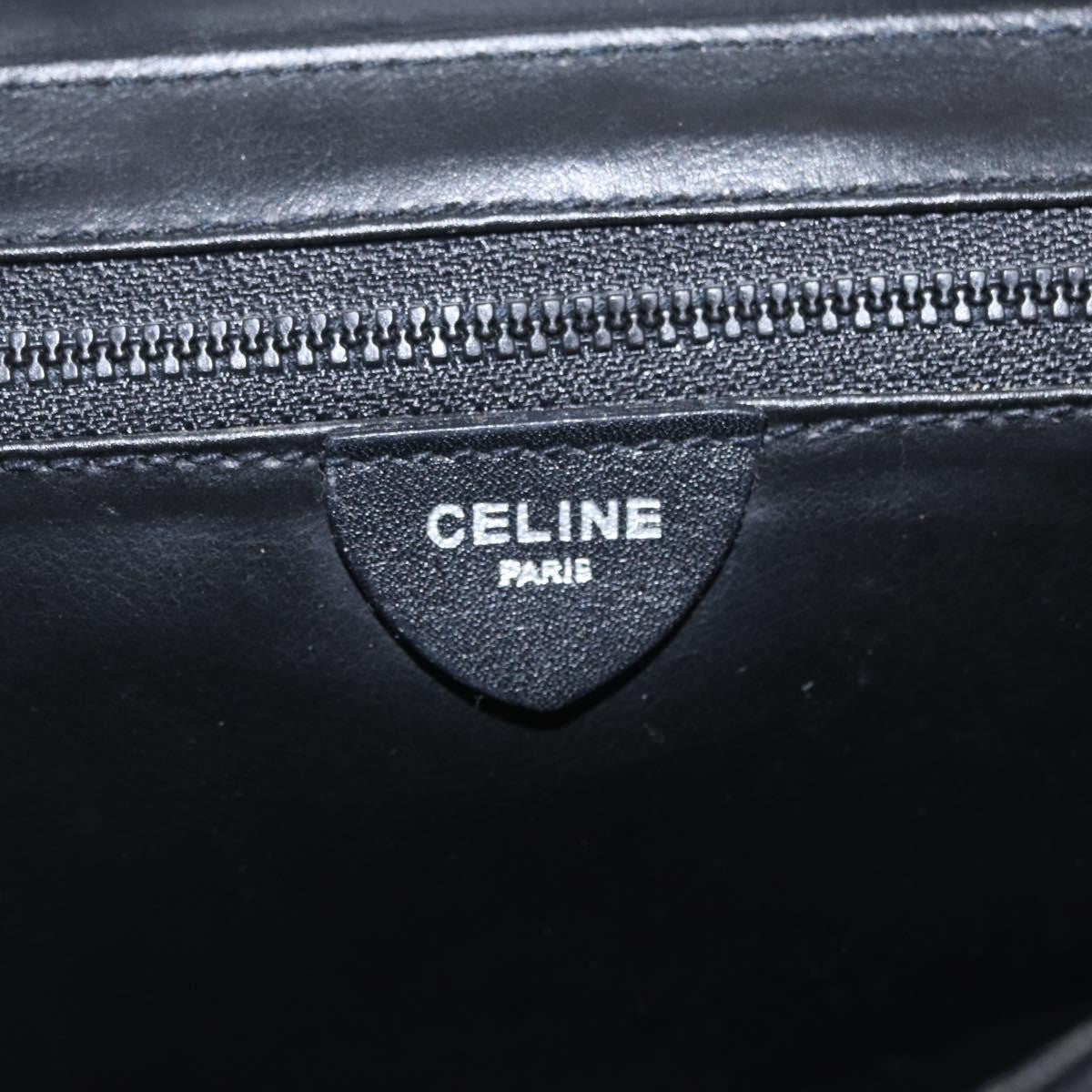 Celine Shoulder Leather, Black, Leather, Shoulder Bag