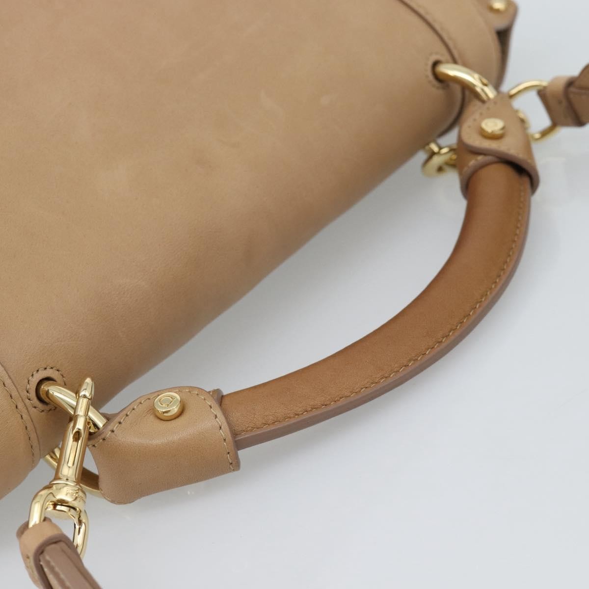 Salvatore Ferragamo Sofia Rainbow Saddle Leather, Beige, Leather, Handbag