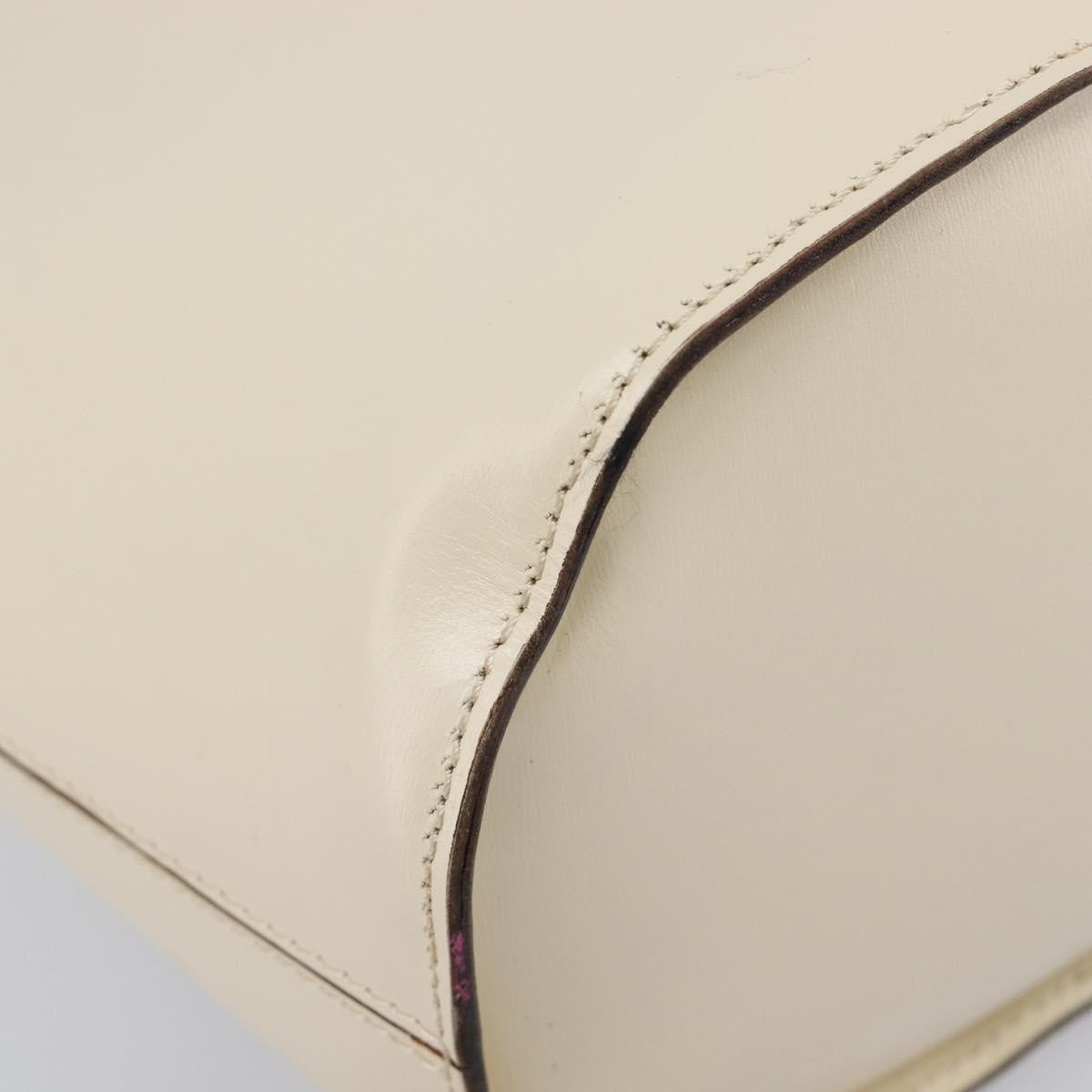 Celine Vintage Circle Logo Leather, White, Leather, Crossbody Bag