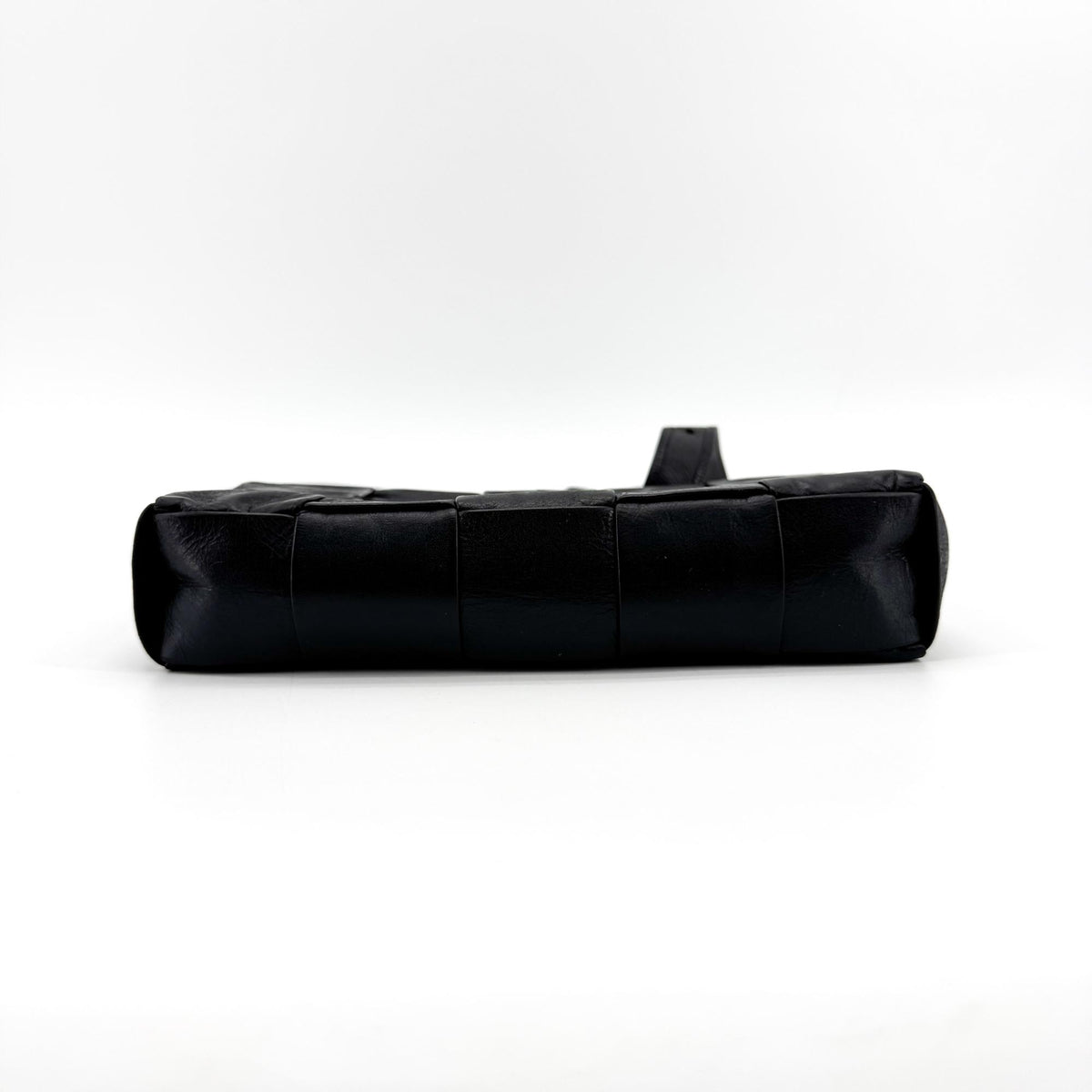 Bottega Veneta Brick Cassette Maxi Intrecciato Leather, Black, Leather, Shoulder Bag