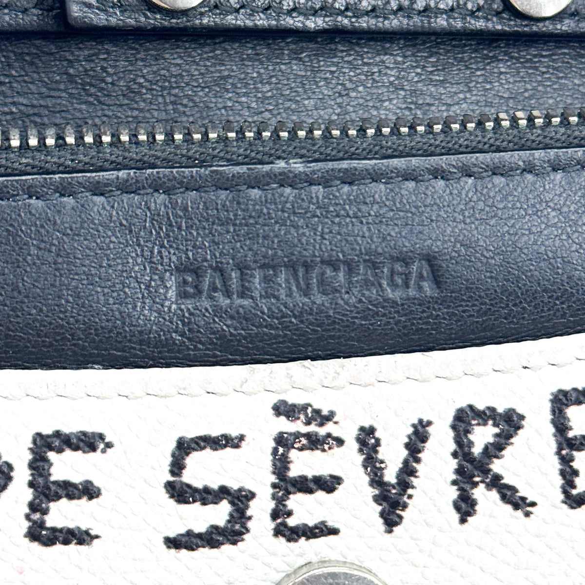 Balenciaga BB Graffiti Chain Leather, White, Leather, Crossbody Bag