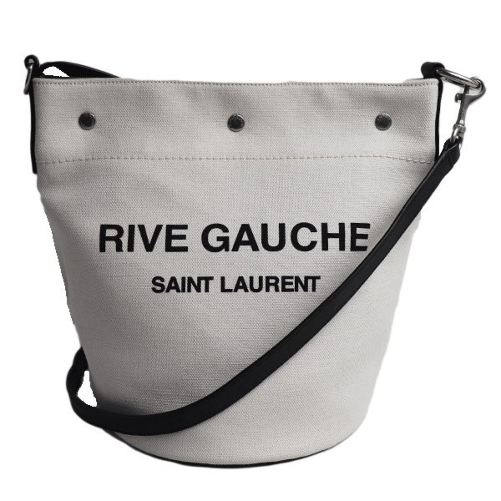 Saint Laurent Rive Gauche, White, Canvas, shoulder