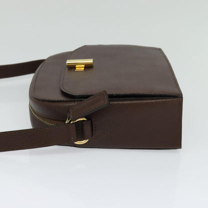 Celine Vintage Turnlock Leather, Brown, Leather, Shoulder Bag