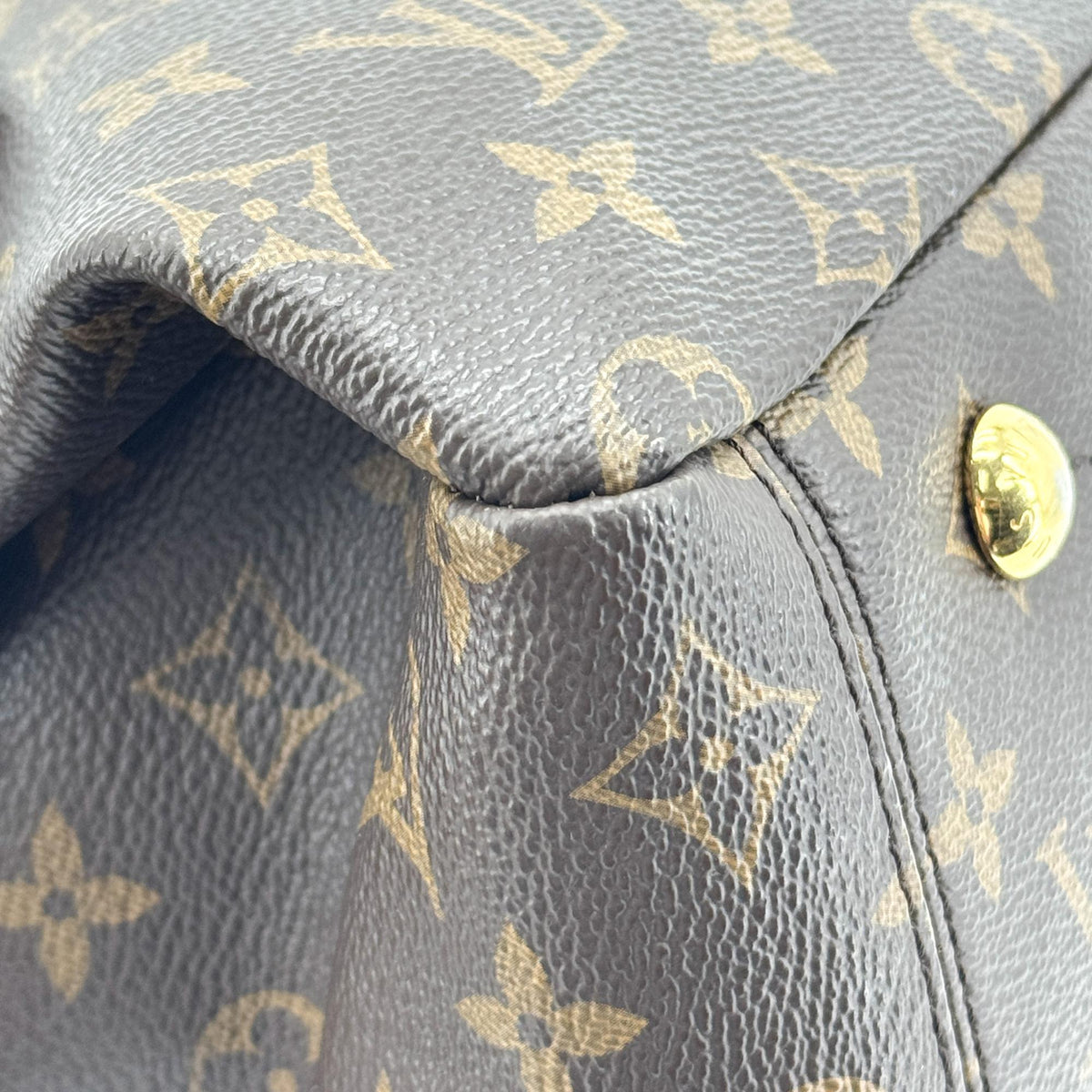 Louis Vuitton Pallas Monogram Canvas with Leather, Brown, Canvas, Tote Bag
