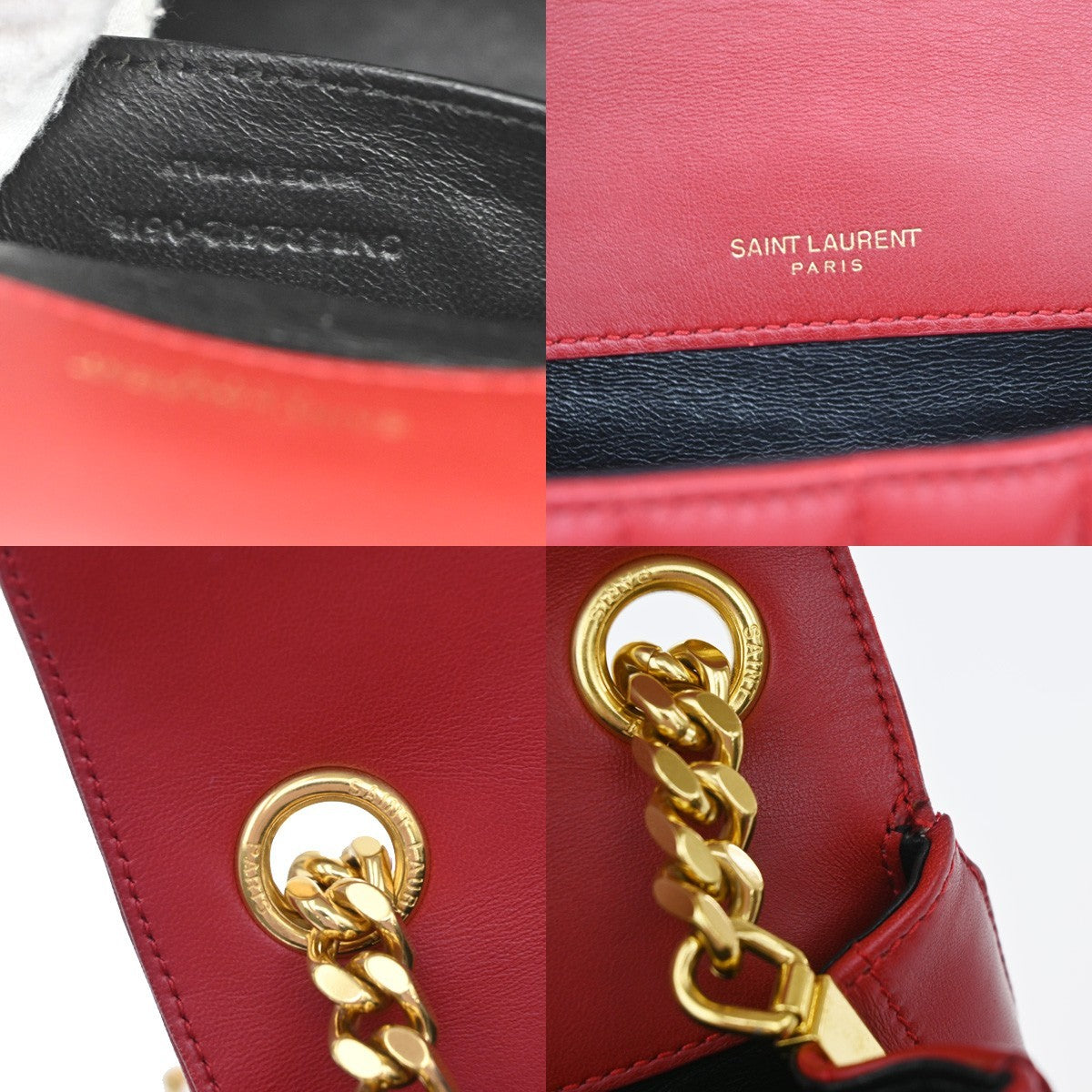 Saint Laurent Vicky Vertical Quilted Leather, Red, Leather, Crossbody Bag