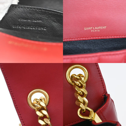 Saint Laurent Vicky Vertical Quilted Leather, Red, Leather, Crossbody Bag